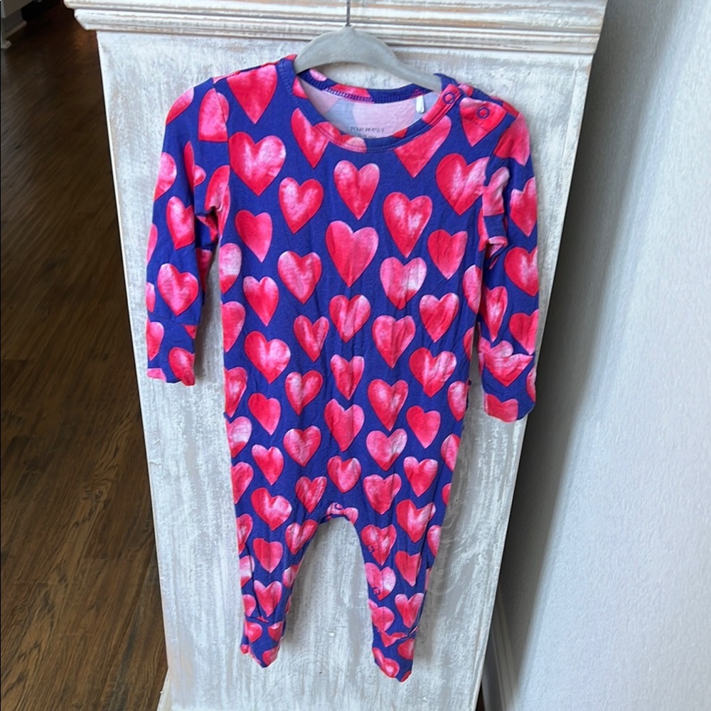Posh Peanut Heart Patterned Baby Romper